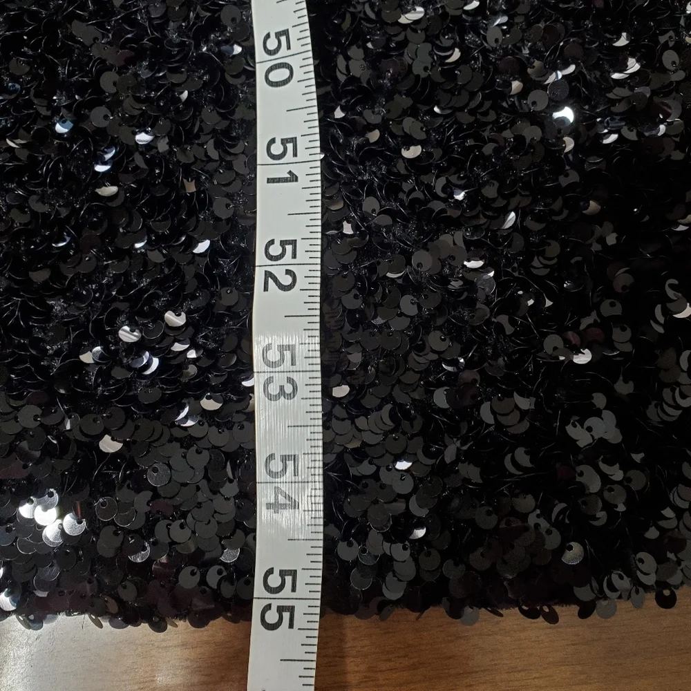 $898 Frances Valentine Regina Sequin Dress Size M Black Designer Wedding Glamour - Picture 5 of 16